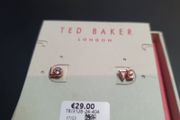 NEW Ted Baker Gold color LOVE earrings RRP29 euro NEW &amp; BOXED