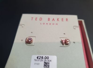 NEW Ted Baker Gold color LOVE earrings RRP29 euro NEW & BOXED