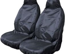 Heavy Duty Black Waterproof Car Seat Covers /Protectors - 2 x Fronts