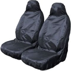 Heavy Duty Black Waterproof Car Seat Covers /Protectors - 2 x Fronts