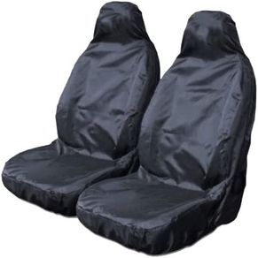 Heavy Duty Black Waterproof Car Seat Covers /Protectors - 2 x Fronts