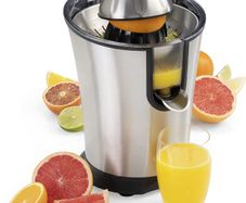 Stainless Steel Citrus Juicer Master Juicer - Professional Lever Arm, 160 Watt Motor, Universal Citrus Attachment, Flow Stop Function, 201851