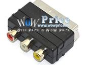 4869 SCART To 3 x RCA Triple Phono Composite AV Adaptor Converter