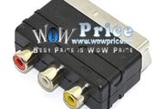 4869 SCART To 3 x RCA Triple Phono Composite AV Adaptor Converter