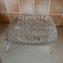 Art Deco Pressed Glass 4 Section square Serving Dish Image 5
