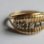 Victorian 14K Gold Two Stone Sapphire & Diamond Ring size L1/2 - 5,1g Image 8