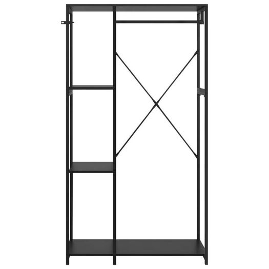 Wardrobe Black 90x40x167 cm Metal and Chipboard