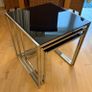 Vintage Chrome and black glass nesting tables Image 2