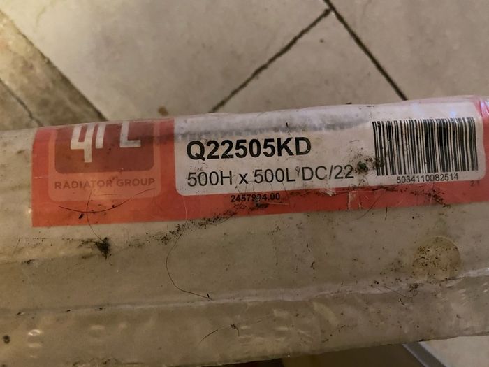 New 500 mm x 500 mm radiator
