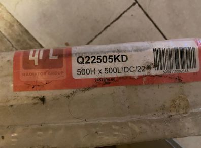 New 500 mm x 500 mm radiator