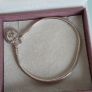 Pandora silver heart padlock snake chain bracelet size 19cm without heart with heart 19.5cm for the right size please check all the photos Image 2