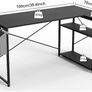 L Shaped Gaming Desk, 100x70 cm Computer Desk with Storage Bag, Office Desk Small Writing Table with Large Reversible Storage Shelves, Workstation for Study Play Work Home Office, Black Image 5