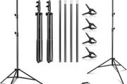 Backdrop Stand Adjustable Background Support System Kit Backdrop Frame with Carry Bag for Photo Studio Video Birthday Wedding Party 2.5x3m  8.2x10ft Clamps
