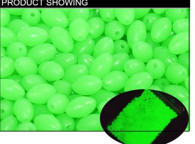 100pcs/lot Soft Egg Beads Fishing Stop Luminous Oval Rubber Stopper Night Fly Fishing Accessories pesca