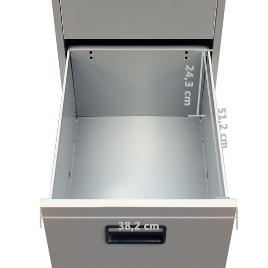 File Cabinet with 3 Drawers Grey 102.5 cm Steel