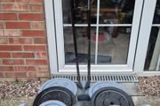 weights barbell dumbells bench