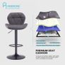 NEW SALE | Set Of 2 Modern Luna Padded Swivel Height Adjustable Faux Leather Breakfast Kitchen Barstools Chairs (All Grey, Faux Leather) Image 3