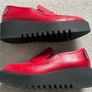 Carl Scarpa Red Wedge Loafers Image 2