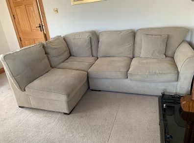 L Shaped Couch and Matching Footstool