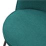 Set of 2 Petrol Upholstered Bar Stools with Backrests and Black Steel Legs Image 4