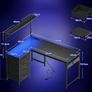 L Shaped Gaming Desk with Drawers Shelf 110 x 80 cm Reversible Corner Computer LED Lights Power Outlets Table Hook Carbon Fiber Black Image 3