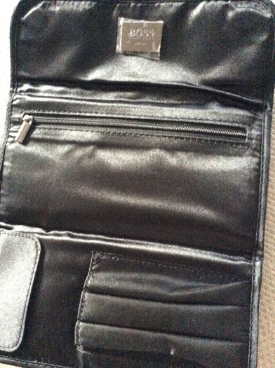 Hugo Boss Parfums - Black travel Bag for Make up, cosmetic with slots for 3 make up brushes - new