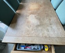 dining table and 8 leather chairs