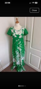 Vintage green white cotton dress size 10