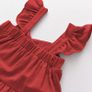 Brand New AGQT Kids Toddler Baby Girls Summer Dress Casual Ruffle Sleeve Leisure Dress Princess Beach Party Dress Red Size 5-6 Years Image 4