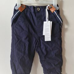 Baby boy navy chinos with braces