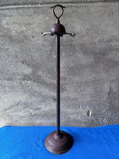 Unusual antique copper companion set holder