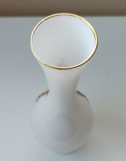 Vintage French style Opaline Glass Vase  height 25.5cm