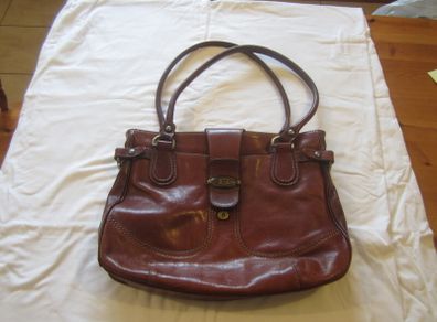 GIUDI  vintage  brown leather   shoulder