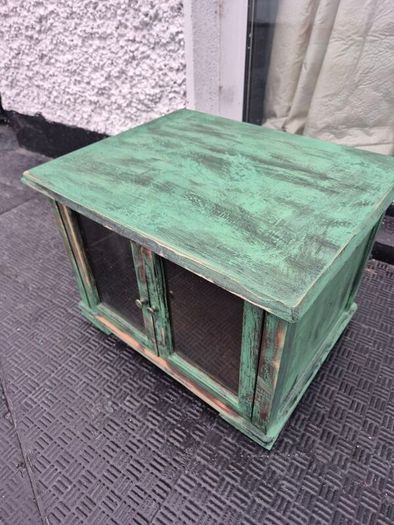 Small Vintage style  2 glass door counter  cabinet
