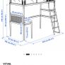 IKEA VITVAL Loft Bed with Desk & Mattress Image 2