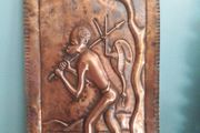Hammered Copper Tribal Art Plaque