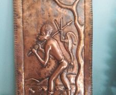 Hammered Copper Tribal Art Plaque