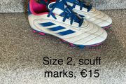 Girls football boots, size 2