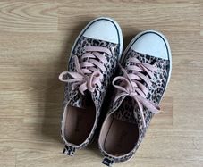 Leopard print converse style shoes