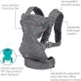 Infantino Flip Advanced 4-in-1 Baby Carrier, Ergonomic, 4 Carrying Positions, Infants and Toddlers 3.5-14.5 kg, Grey and an Additional Carrier. Image 4