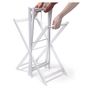 Relaxdays Folding Side Table, Bamboo, White and Natural, 60x40x72 cm Image 5