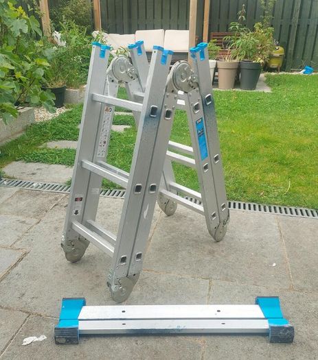 Mac Allister Professional 4x3 Combination Ladder - Multi Purpose Aluminium Ladder