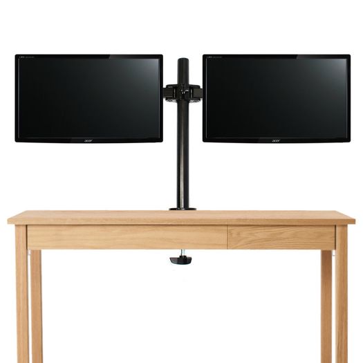 Fully Adjustable Double Monitor Bracket Dual Arm Desk Stand M&W