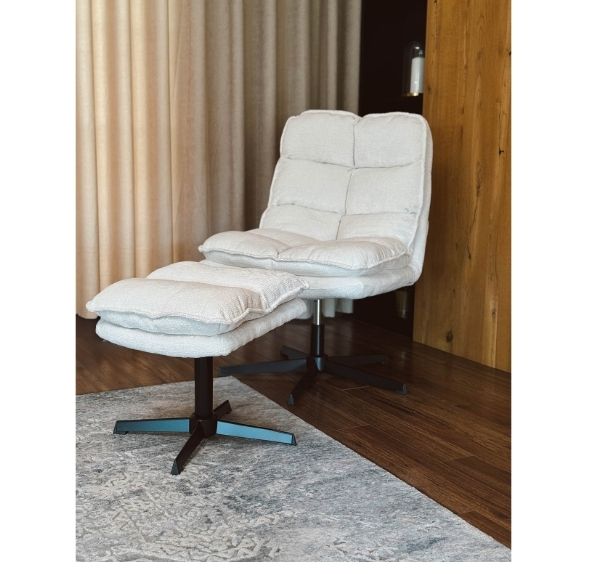 Savona Tricolour Collection  Luxury Swivel Chair With Ottoman