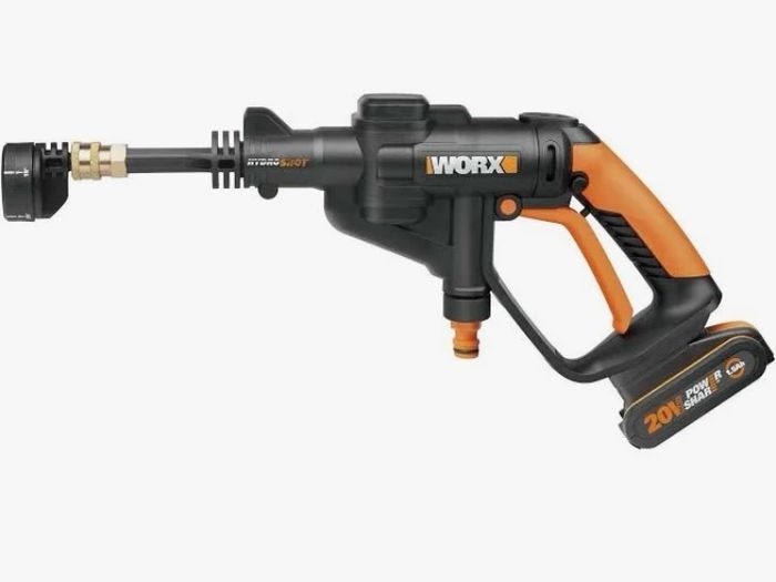 Worx PowerShare Hydroshot portable pressure cleaner.