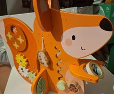 Wooden fox activity toy with mirror