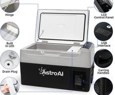 Car Refrigerator 22 Litre, Portable Car Fridge Freezer for Truck, RV, Boat, Camping and Travel, 12/24V DC and 230 AC