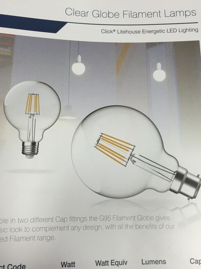 G95 Globe Bulb Filament Bulbs 8 cm Radius