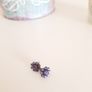 Purple Stone Flower Earrings Image 2