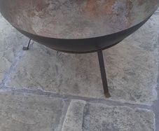Large Iron Fire Pit with stands